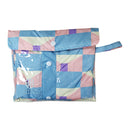 和柄テキスタイル 子供雨合羽‐こま／みずいろ（わがらてきすたいる キッズレインコート-こま／みずいろ）