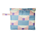 和柄テキスタイル 子供雨合羽‐こま／みずいろ（わがらてきすたいる キッズレインコート-こま／みずいろ）