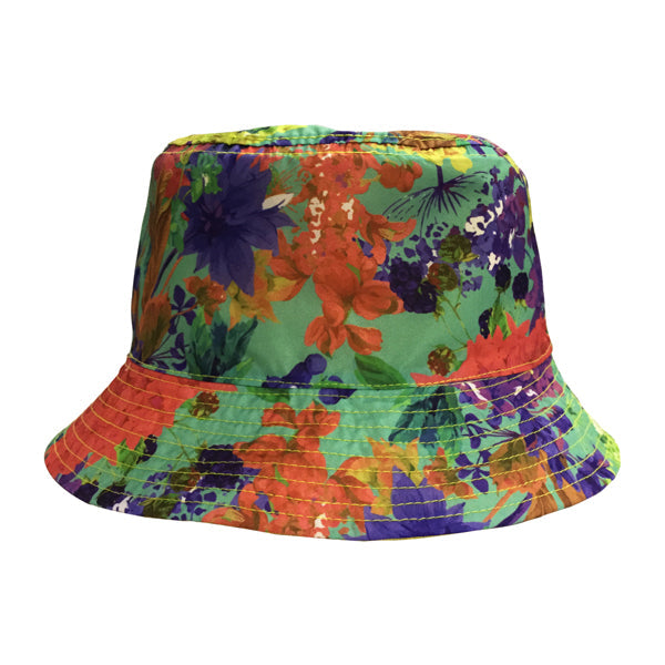 和柄テキスタイル リバーシブル雨帽子‐紫陽花／裏葉／60cm（わがらてきすたいる りばーしぶるレインハット‐あじさい／うらば／60cm）