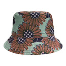 和柄テキスタイル リバーシブル雨帽子‐向日葵／朱鷺／60cm（わがらてきすたいる りばーしぶるレインハット‐ひまわり／とき／60cm）