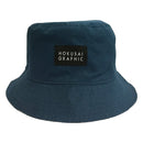 和柄テキスタイル リバーシブル雨帽子‐七宝／北斎ブルー／60cm（わがらてきすたいる りばーしぶるレインハット-しっぽう／ほくさいぶるー／60cm）