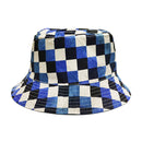 和柄テキスタイル リバーシブル雨帽子‐市松／北斎ブルー／60cm（わがらてきすたいる りばーしぶるレインハット-いちまつ／ほくさいぶるー／60cm）