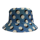 和柄テキスタイル リバーシブル雨帽子‐豆絞／北斎ブルー／60cm（わがらてきすたいる りばーしぶるレインハット-まめしぼり／ほくさいぶるー／60cm）