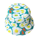 和柄テキスタイル リバーシブル雨帽子‐わらわべめだまやき／55cm（わがらてきすたいる りばーしぶるレインハット‐わらわべめだまやき／55cm）