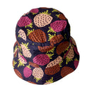 和柄テキスタイル リバーシブル雨帽子‐苺／濃紺／55cm（わがらてきすたいる りばーしぶるレインハット‐いちご／のうこん／55cm）