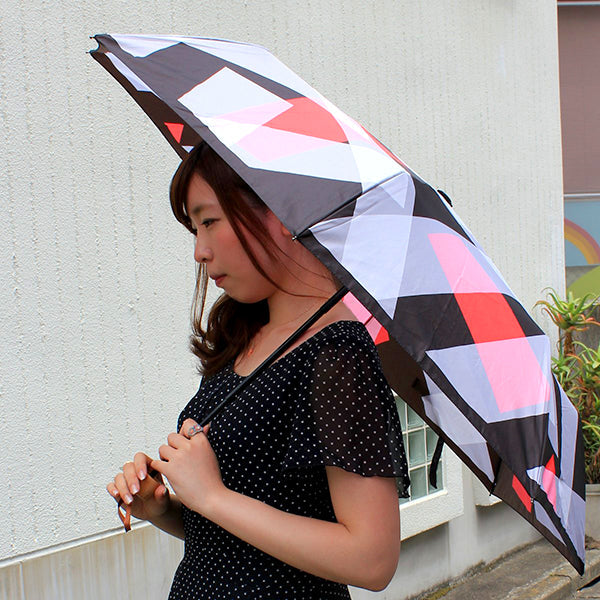 和柄テキスタイル 三つ折り畳み傘‐歌舞伎／拍子木（わがらてきすたいる みつ折りたたみ傘‐かぶき／ひょうしぎ）