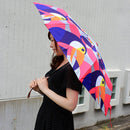 和柄テキスタイル 三つ折り畳み傘‐大嘴／マゼンタ（わがらてきすたいる みつ折りたたみ傘‐おおはし）