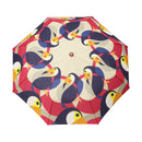 和柄テキスタイル 三つ折り畳み傘‐大嘴／マゼンタ（わがらてきすたいる みつ折りたたみ傘‐おおはし）