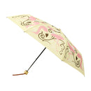 和柄テキスタイル 三つ折り畳み傘‐FLAMINGO／ベージュ（わがらてきすたいる みつ折りたたみ傘‐ふらみんご）