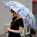 和柄テキスタイル 16本骨長傘‐群ペンギン／パステル（わがらてきすたいる 16ぽんほねなががさ‐むれぺんぎん）