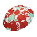 和柄テキスタイル 16本骨長傘‐朝顔／レッド（わがらてきすたいる 16ぽんほねなががさ‐あさがお）