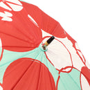 和柄テキスタイル 16本骨長傘‐朝顔／レッド（わがらてきすたいる 16ぽんほねなががさ‐あさがお）