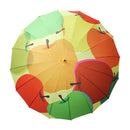 和柄テキスタイル 16本骨長傘‐りんご（わがらてきすたいる 16ぽんほねなががさ‐林檎）