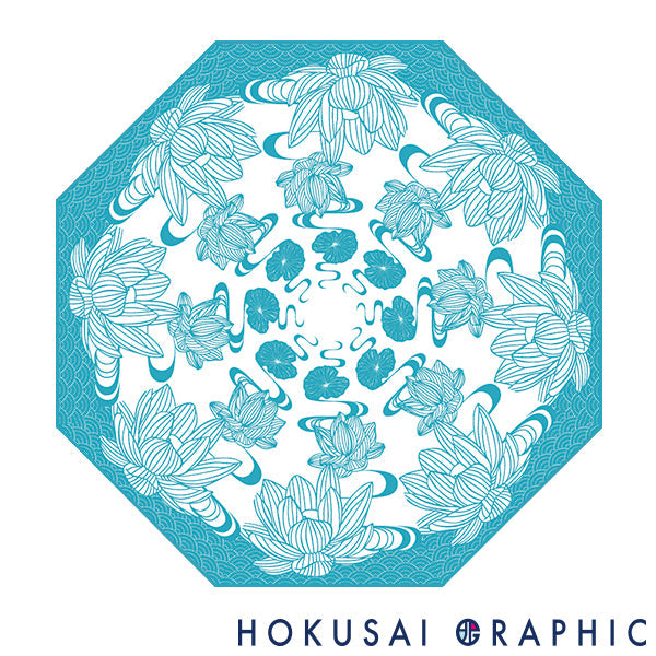 和柄透明傘‐蓮｜おしゃれな和柄傘ブランド［和傘や北斎グラフィック］