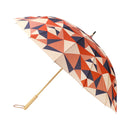 和柄テキスタイル 16本骨長傘‐万華鏡／紅（わがらてきすたいる 16ぽんほねなががさ‐まんげきょう／べに）