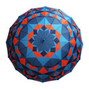 和柄テキスタイル 16本骨長傘‐万華鏡／碧（わがらてきすたいる 16ぽんほねなががさ‐まんげきょう／あお）