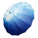 和柄テキスタイル 16本骨長傘‐空（わがらてきすたいる 16ぽんほねなががさ‐そら）