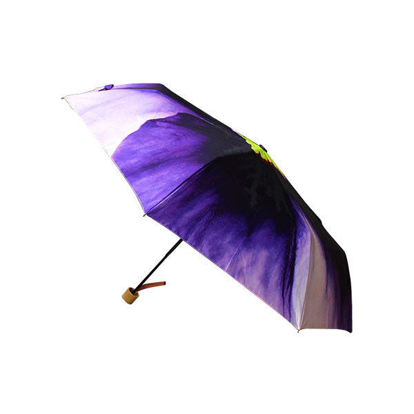 和柄テキスタイル 三つ折り畳み傘‐パンジー（わがらてきすたいる みつ折りたたみ傘-三色菫）