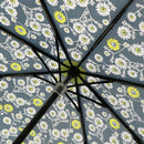 和柄テキスタイル 三つ折り畳み傘‐マーガレット／ネイビー（わがらてきすたいる みつ折りたたみ傘-木春菊）