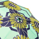 和柄テキスタイル 三つ折り畳み傘‐向日葵／ミント（わがらてきすたいる みつ折りたたみ傘-ひまわり）