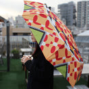 和柄テキスタイル 三つ折り畳み傘‐おてんば（わがらてきすたいる みつ折りたたみ傘-お転婆）