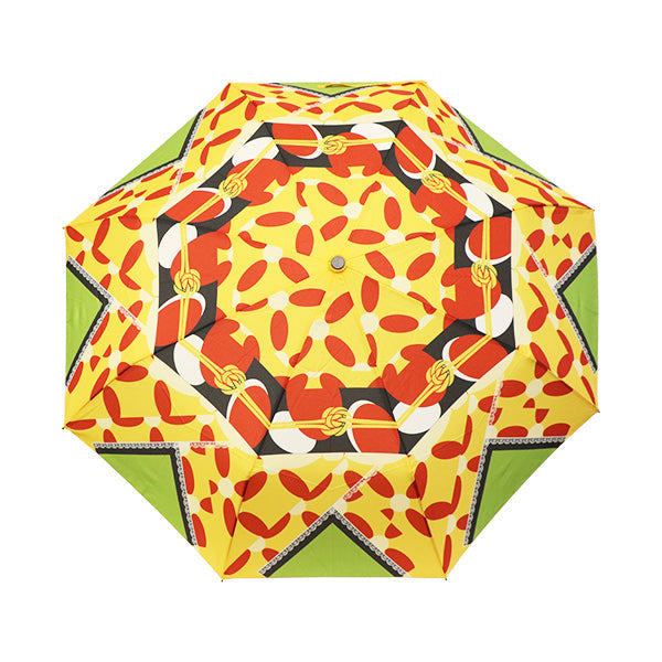 和柄テキスタイル 三つ折り畳み傘‐おてんば（わがらてきすたいる みつ折りたたみ傘-お転婆）