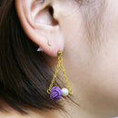 伝統水引細工耳刺‐淡路玉真珠（でんとうみずひきざいくピアス‐あわじだましんじゅ）