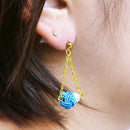 伝統水引細工耳刺‐淡路玉真珠（でんとうみずひきざいくピアス‐あわじだましんじゅ）