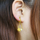 伝統水引細工耳飾‐淡路玉真珠（でんとうみずひきざいくイヤリング‐あわじだましんじゅ）