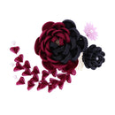 モダンつまみ髪飾り‐デニム薔薇（もだんつまみヘアコーム‐でにむばら）