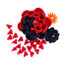 モダンつまみ髪飾り‐デニム薔薇（もだんつまみヘアコーム‐でにむばら）