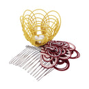 伝統水引細工髪飾-絢爛花葉(でんとうみずひきざいくヘアコーム-けんらんかよう)