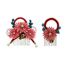 ＜伝統つまみ簪＞重菊注連飾花簪（かさねぎくしめかざりはなかんざし）