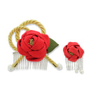 ＜伝統つまみ簪＞綻椿花簪（ほころびつばきはなかんざし）